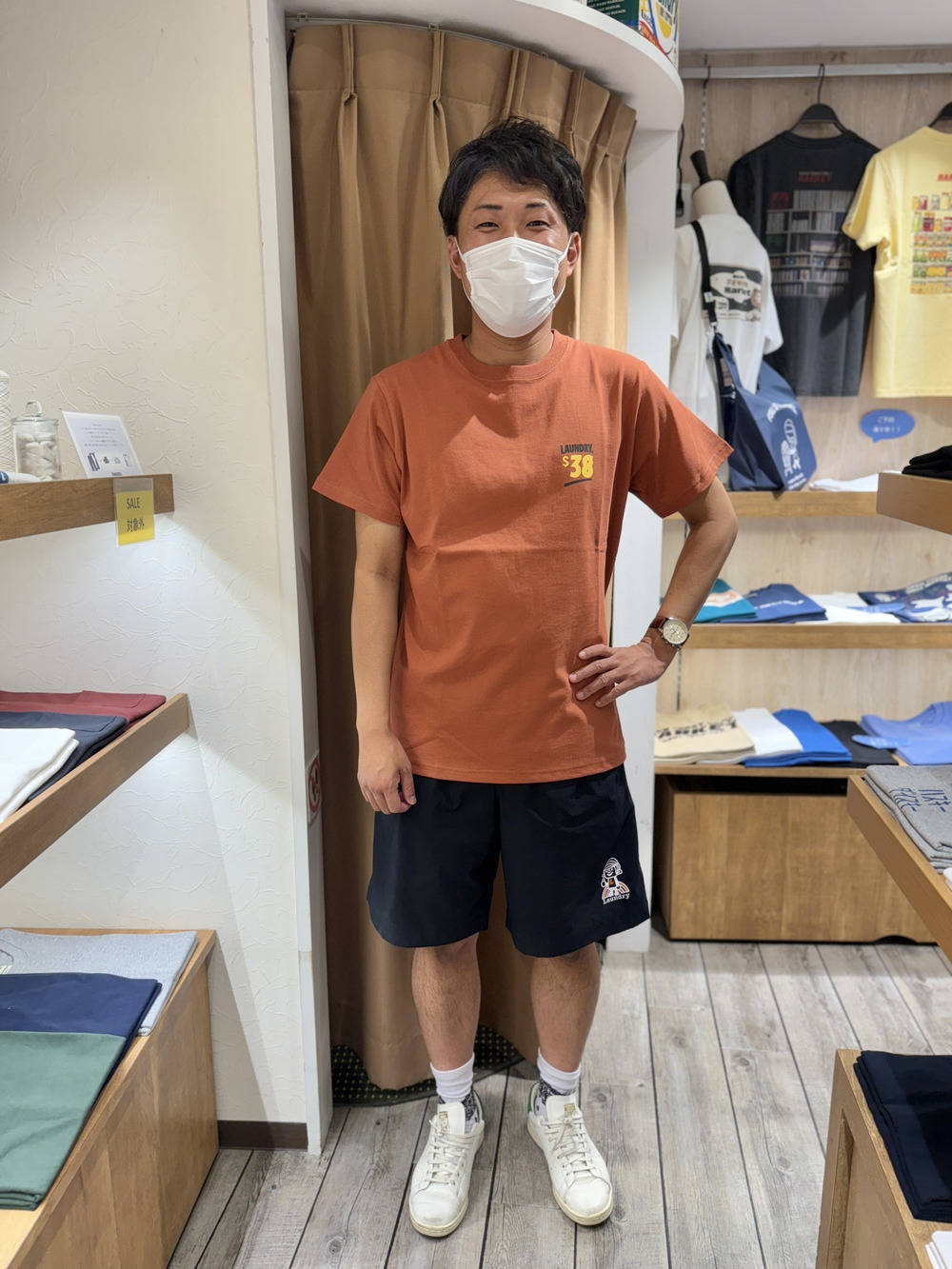 HARiロンT スマイル　ライトグレー FUNALIVE tシャツ SMILEY FACE 別注 ワイドロングTシャツ メンズ