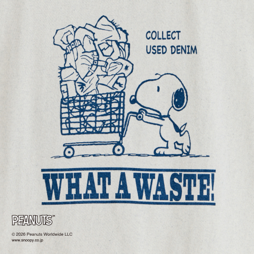 039】PEANUTS DENIM MIX リサイクル T-SHIRT｜ランドリーTシャツ公式通販